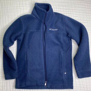 Boys or Girls Columbia Fleece Zip-Up Jacket Coat Navy S/8
